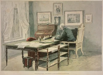 Príncipe Bismarck em seu estudo em Friedrichsruh, c.1890