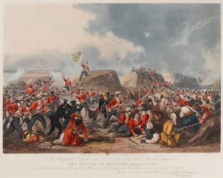 A Batalha de Sobraon 10 de Fevereiro de 1846 (aquatint, colorido)