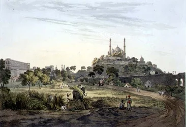 Uma Vista em Lucknow, placa VII, gravada por Daniel Havell (1785-1826) 1809 (gravura)