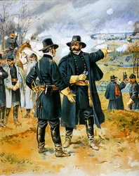 General Burnside (1824-81) na Batalha de Fredericksburg