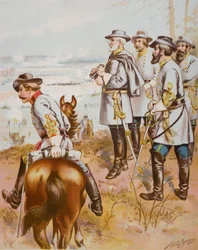 General Robert E. Lee (1807-70) na Batalha de Fredericksburg, 13 de dezembro de 1862
