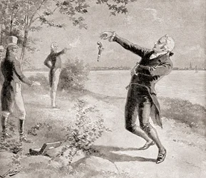 O duelo de Burr -Hamilton em 11 de julho de 1804, de The History of Our Country, publicado em 1905