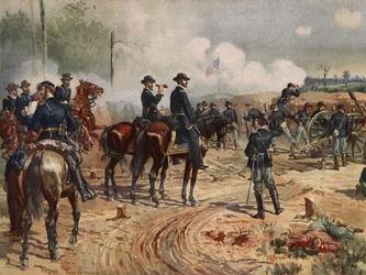 O Cerco de Atlanta, 28 de Julho-Setembro 2 de 1864 (cor litho)