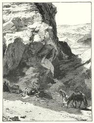 Sombra de uma grande rocha, perto de Sabo de Guerra (litho)