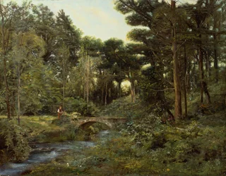 Paisagem arborizada (óleo sobre tela)
