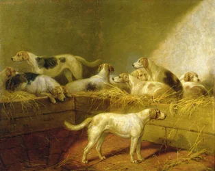 Um canil de caça (óleo sobre tela)