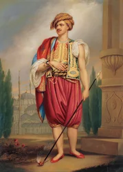Retrato de Thomas Hope 1769-1831 em traje turco depois de William Beechey, início do século XIX.