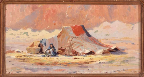 Tenda árabe no deserto de Blidah