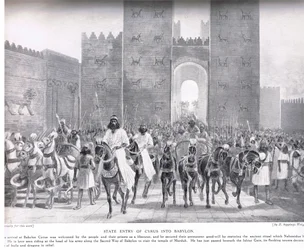 Entrada de Ciro na Babilônia, ilustração da "História das Nações de Hutchinson"