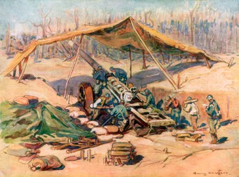 Posição de artilharia francesa, França, 1918, 1926.