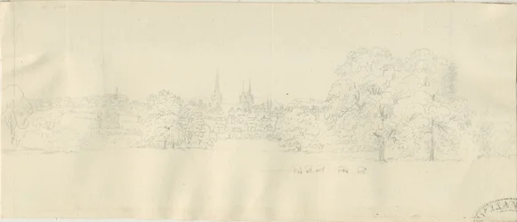 Lichfield - Vista Norte (distante): desenho a lápis, nd [1788-1855] (desenho)