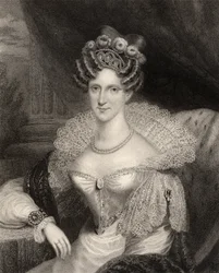 Princesa Adelaide de Saxe-Coburg Meiningen, gravada por HR Cook (fl.1813-47), de &39;National Portrait Gallery, volume IV&39;, publicada c.1835
