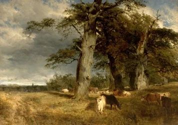 Paisagem, em, a, Dukeries, nottinghamshire, 1850