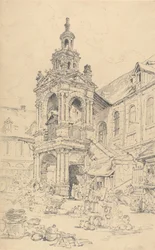 O alpendre da Halle da Haute Vielle Tour, Rouen