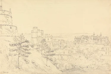Castelo de Windsor da Glacis da Torre Redonda