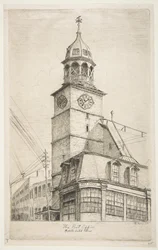 The Post Office, Igreja Holandesa do Meio das Cenas da Velha Nova York, 1870.