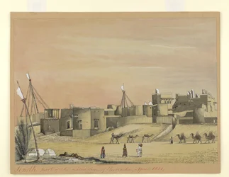 Parte da cidade nativa de Kurachee (Karachi), abril de 1851 (aquarela sobre papel)