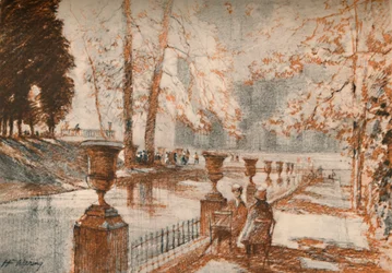 O Luxemburgo Paris adora árvores e crianças., C1927, 1927