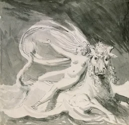 Europa e o Touro (lavagem com caneta e tinta)