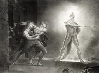 Hamlet, acto I, cena IV, de William Shakespeare (1564-1616), gravado por Robert Thew (1758-1802)