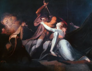 Percival Delivering Belisane ..., exibido 1783