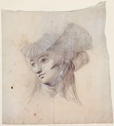 Estudo de retrato de uma mulher, provavelmente Sra. Fuseli