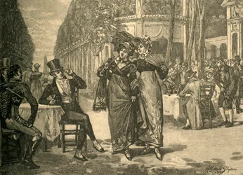Beaus e belles do período da regência, início do século XIX c1890.