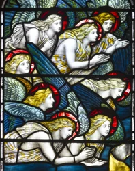 Anjos, adoração do cordeiro, 1884 (vitral)