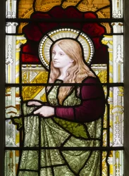 Cambridge, Trinity College, Heaton Butler e Bayne, Henry Holiday, Phoebe, 1870, Phoebe Cookson, adaptada de Carl Almquist