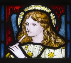 Kirkstall, St Stephen, Heaton Butler e Bayne, Henry Holiday, chefe de uma donzela, c.1870