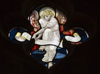 Quatrefoil rendilhado, anjo, 1882