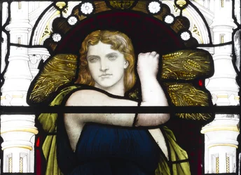 Rute com milho, detalhe, 1881-83 (vitral)