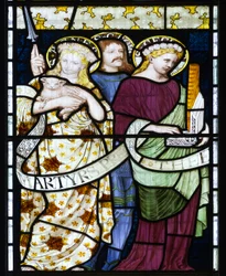 Santa Cecília, Santa Agnes & São Jorge, c.1872 (vidro manchado)