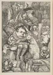O Castor trouxe papel, pasta e canetas, de A Caça do Snark, uma Agonia em Oito Fits, de Lewis Carroll, pub. 1876
