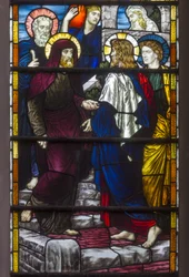 Westminster, st, margaret, james, Powell & sons, Henry, feriado, christ, partindo, a, casa, de, mary, &, martha, 1883