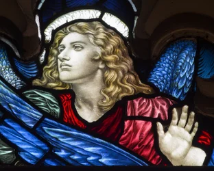 Westminster, st, margaret, james, powell & sons, Henry, feriado, cabeça um anjo, 1883