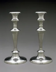 Par de castiçais, c. 1842-1847 (britannia)