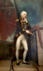 Retrato do contra-almirante Cuthbert Collingwood (1748-1810), segundo comandante de Horatio Nelson (1758-1805) na Batalha de Trafalgar (1805). Óleo sobre tela, de Henry Howard (1769-1847).