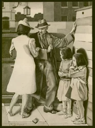 Uma altercação, c.1935 (lavagem sobre papel)
