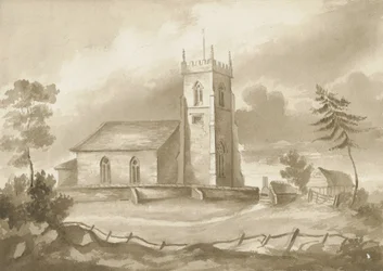 Igreja de Codsall: desenho em sépia, nd [1844]