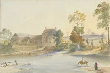 Seisdon Mill: pintura em aquarela, nd [1844]