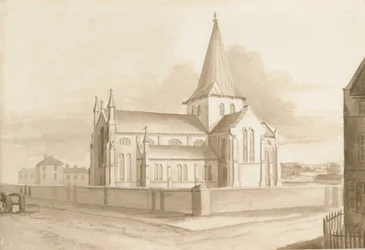 Wolverhampton - Igreja de Santa Maria: desenho em sépia, nd [1844]