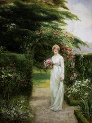 No jardim das rosas. Pintura de Yeend King (1855-1924) Coleção particular.