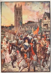 Príncipe Rupert em Oxford, indo para a batalha, ilustração de &39;A History of England&39; por CRL Fletcher e Rudyard Kipling, 1911