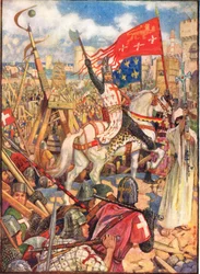 Ricardo Coração de Leão nas Cruzadas, ilustração de &39;A History of England&39; de Rudyard Kipling &39;, 1911