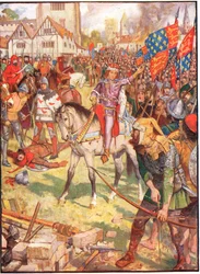 A revolta dos camponeses, ilustração de "uma história da Inglaterra" por Rudyard Kipling, 1911