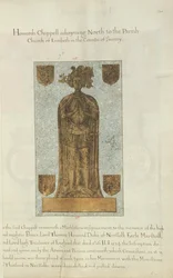Lápide de mármore de Lord Thomas Howard Duque de Norfolk, 1637 (tinta e folha de ouro sobre velino)