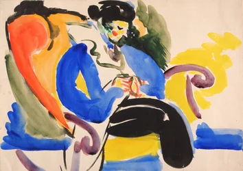 Mulher caligráfica #2 na cadeira, 1914-1918.