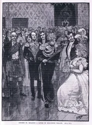 George IV segurando um dique no Palácio de Holyrood 1822