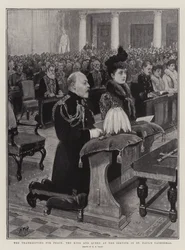 O Dia de Ação de Graças pela Paz, o Rei e a Rainha ao Serviço na Catedral de São Paulo